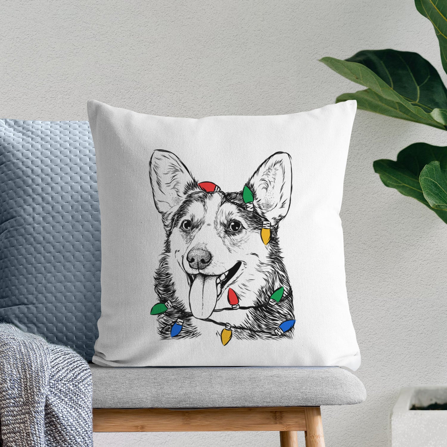 Darma the Corgi - Throw Pillow Cover