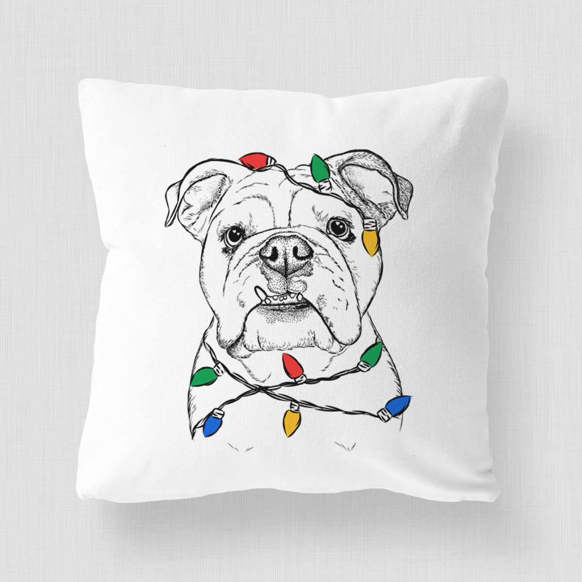 Dazy the English Bulldog - Throw Pillow Cover