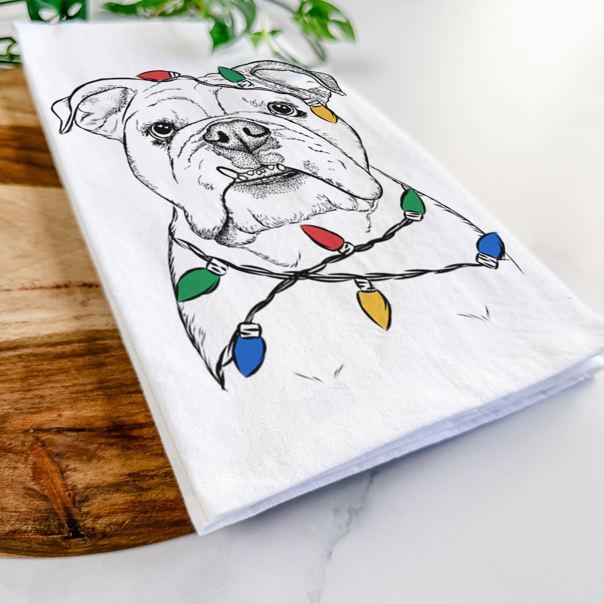 Dazy the English Bulldog Tea Towel