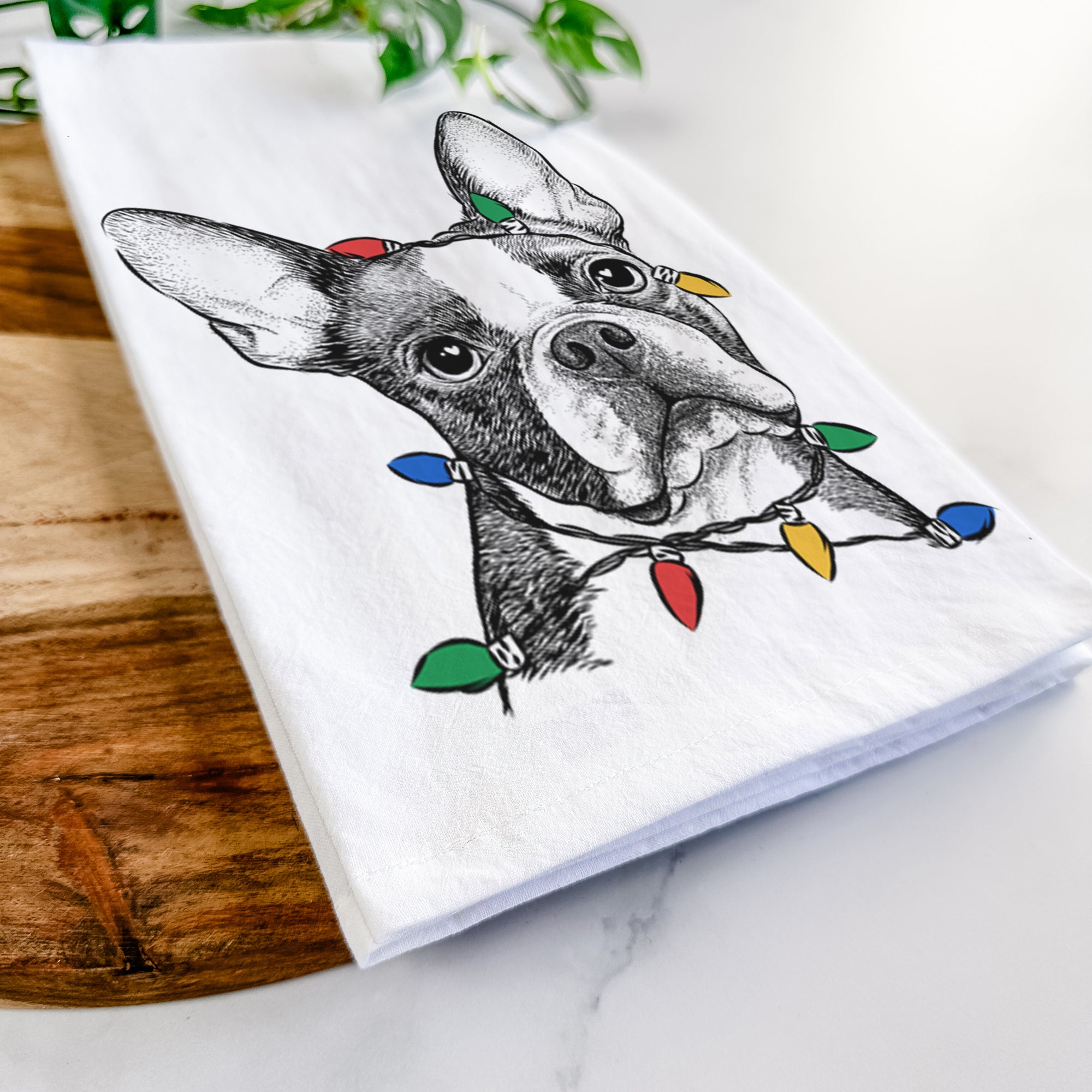 Dee Dee the Boston Terrier Tea Towel