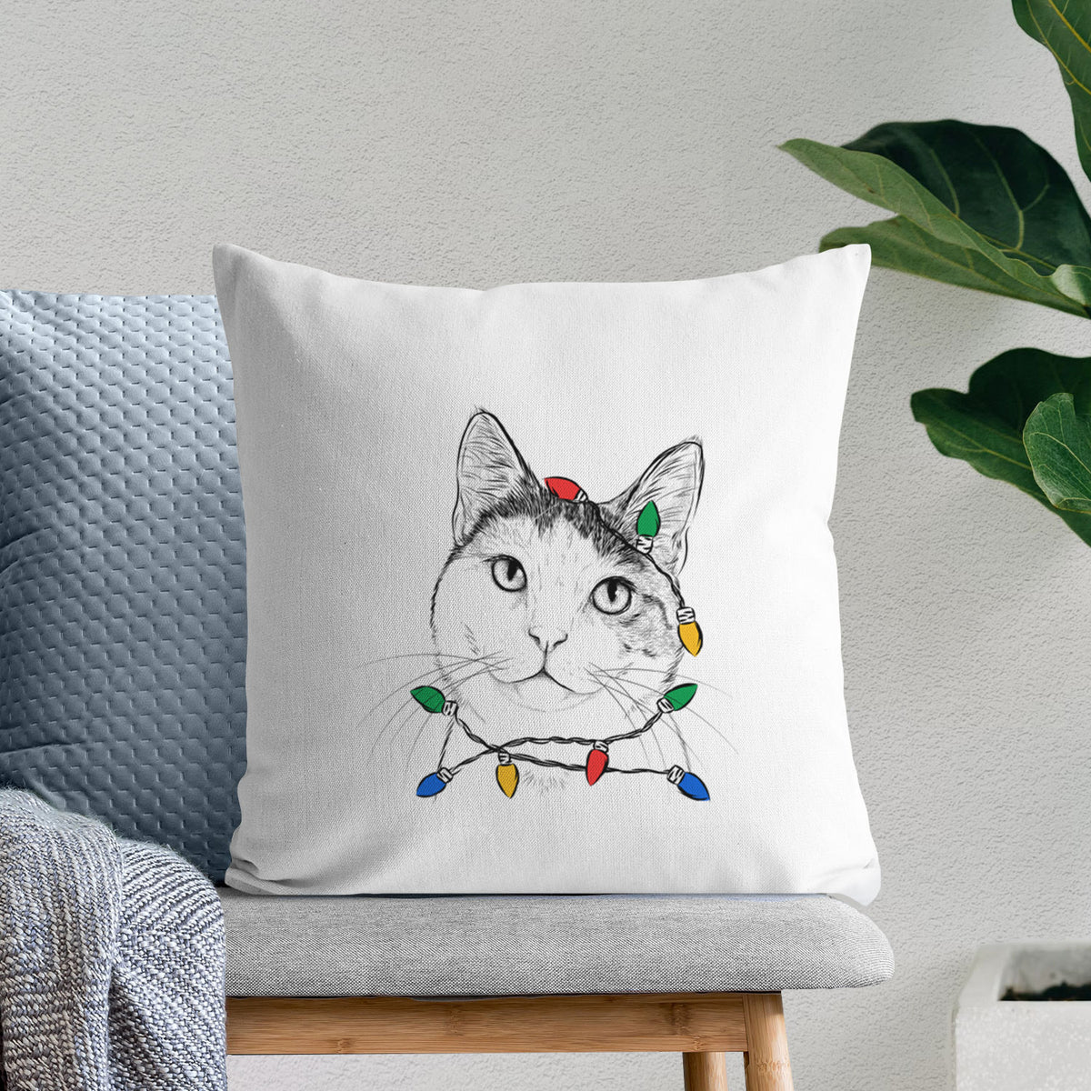 Denver the Calico Cat - Throw Pillow Cover