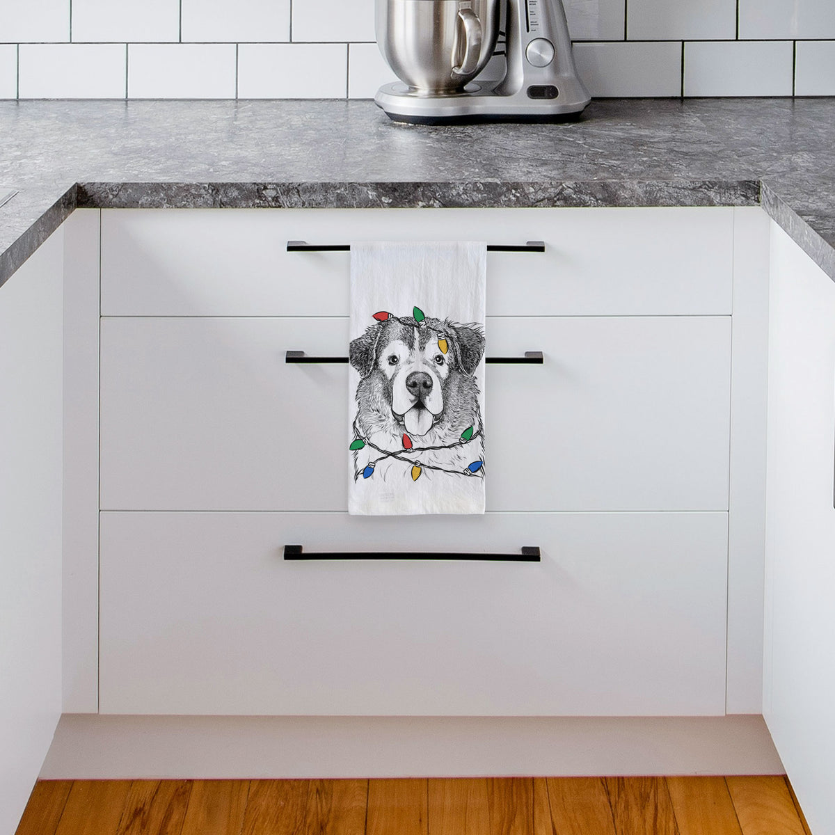 Dilly the Saint Bernard Tea Towel