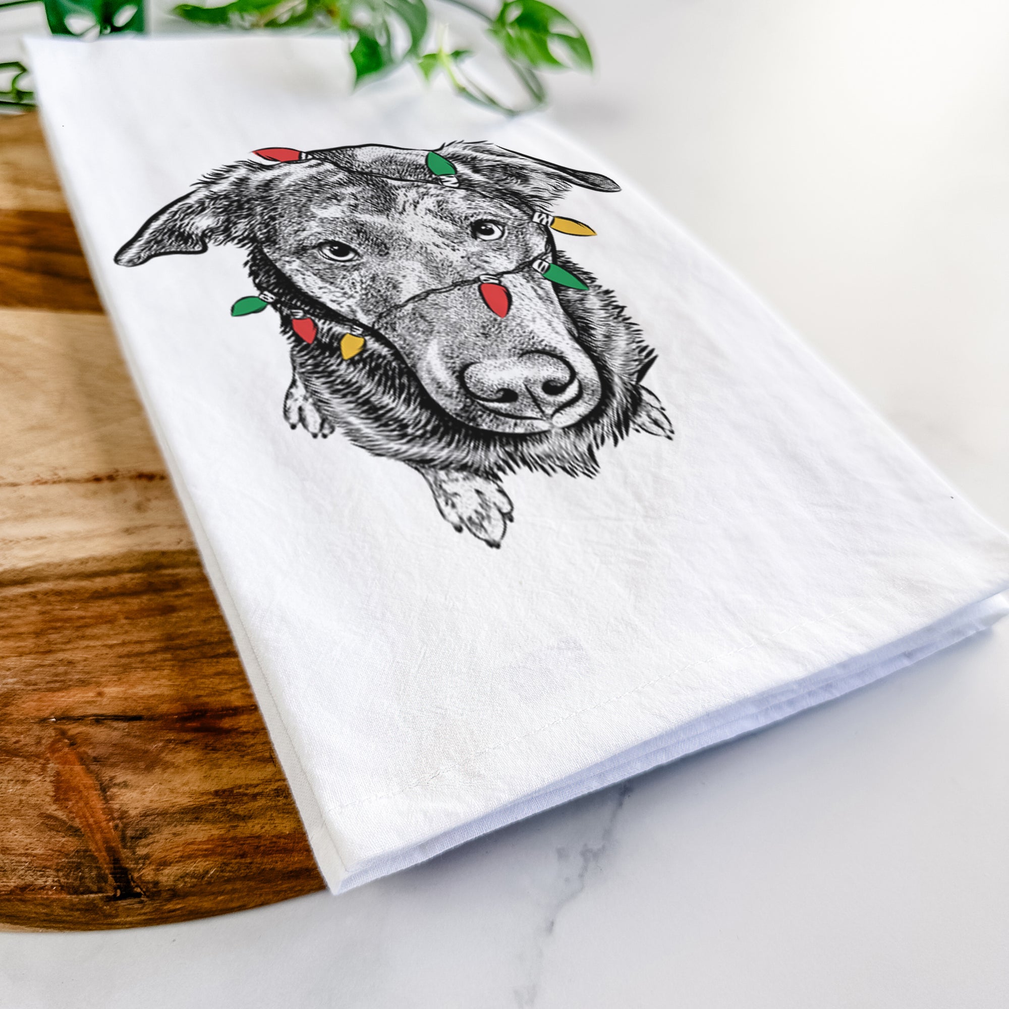 Echo the Pitbull Beagle Mix Tea Towel