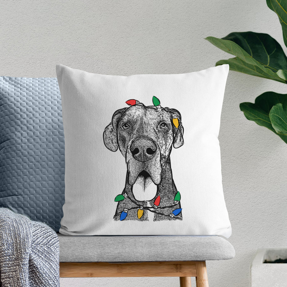 Eli the Great Dane - Throw Pillow Cover