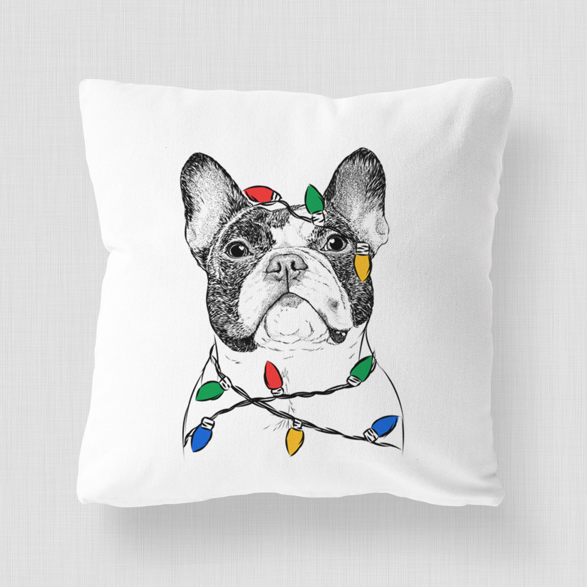Ella the French Bulldog - Throw Pillow Cover
