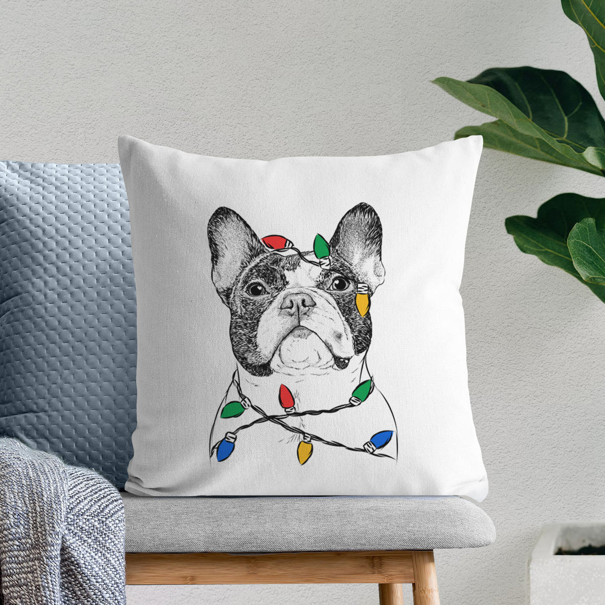 Ella the French Bulldog - Throw Pillow Cover