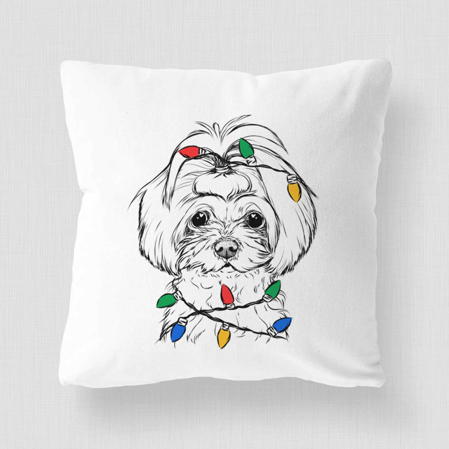 Ellie the Maltese - Throw Pillow Cover