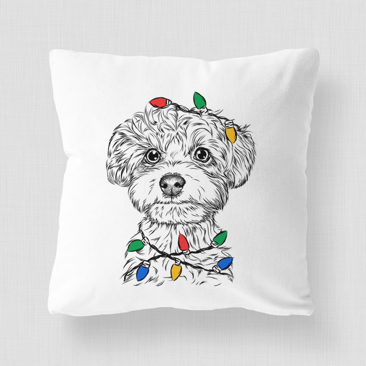 Elliott the Yorkipoo - Throw Pillow Cover