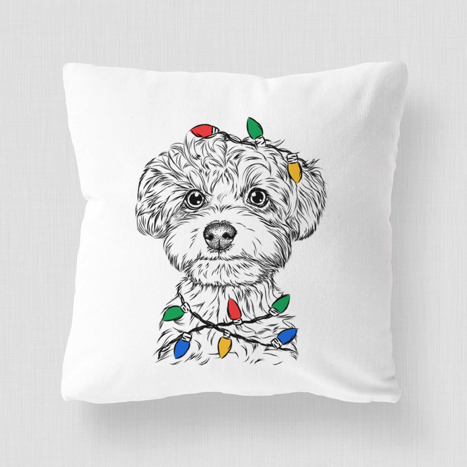 Elliott the Yorkipoo - Throw Pillow Cover