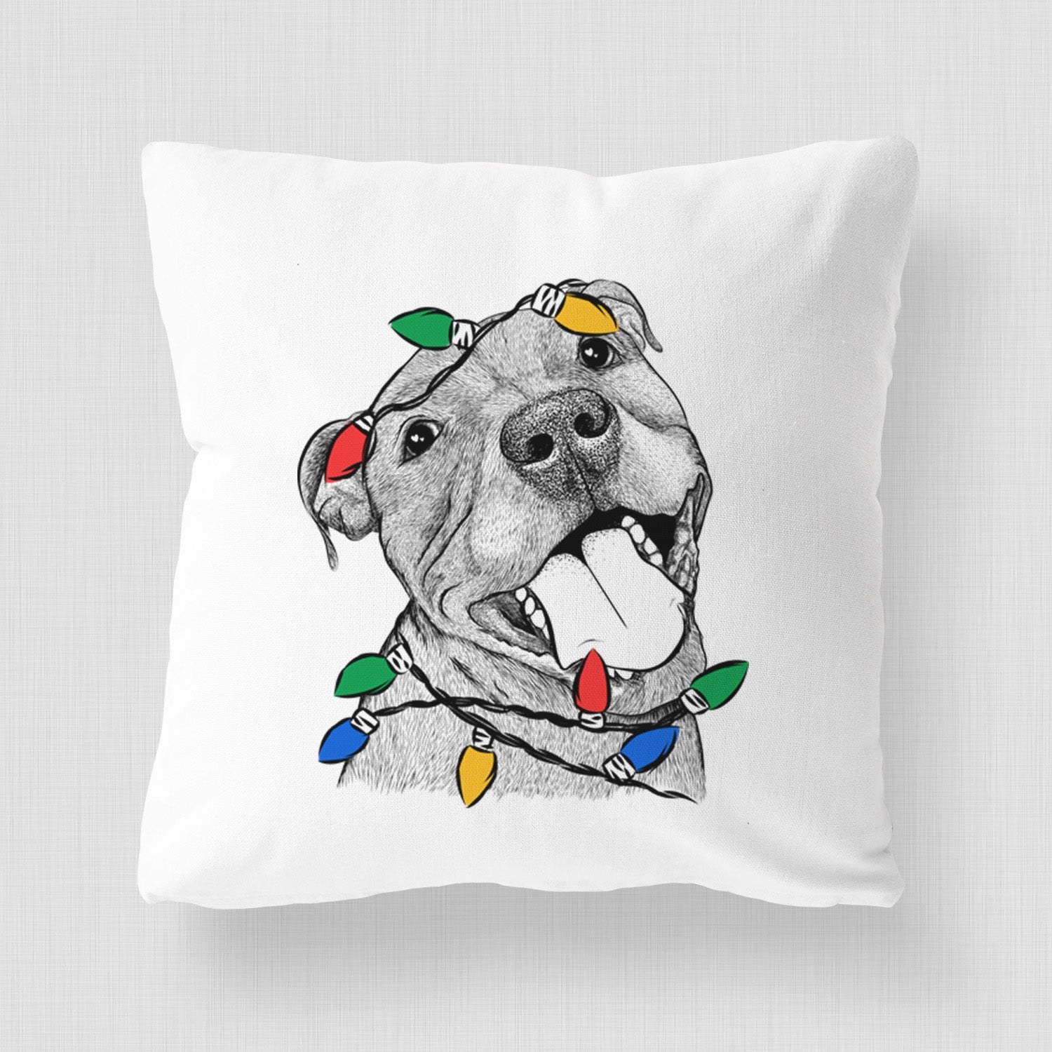 Eloise the Pitbull Mix - Throw Pillow Cover