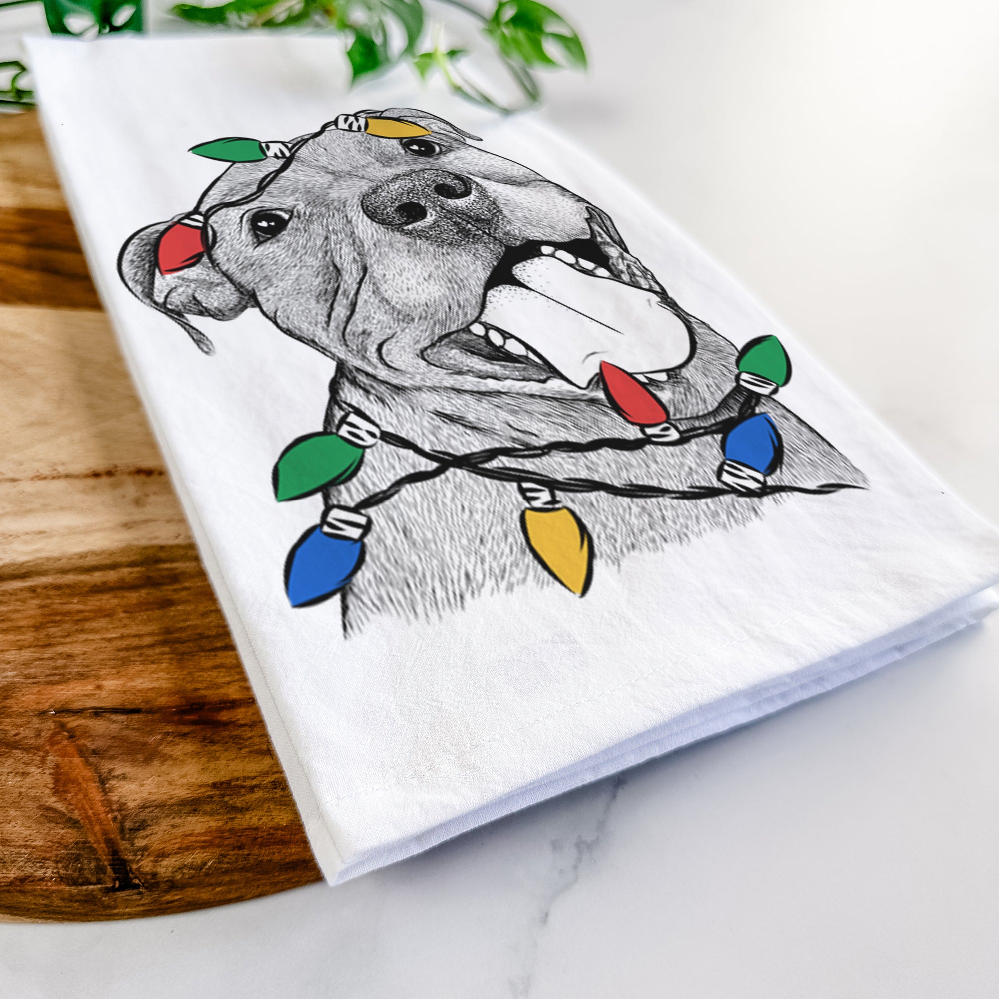 Eloise the Pitbull Mix Tea Towel