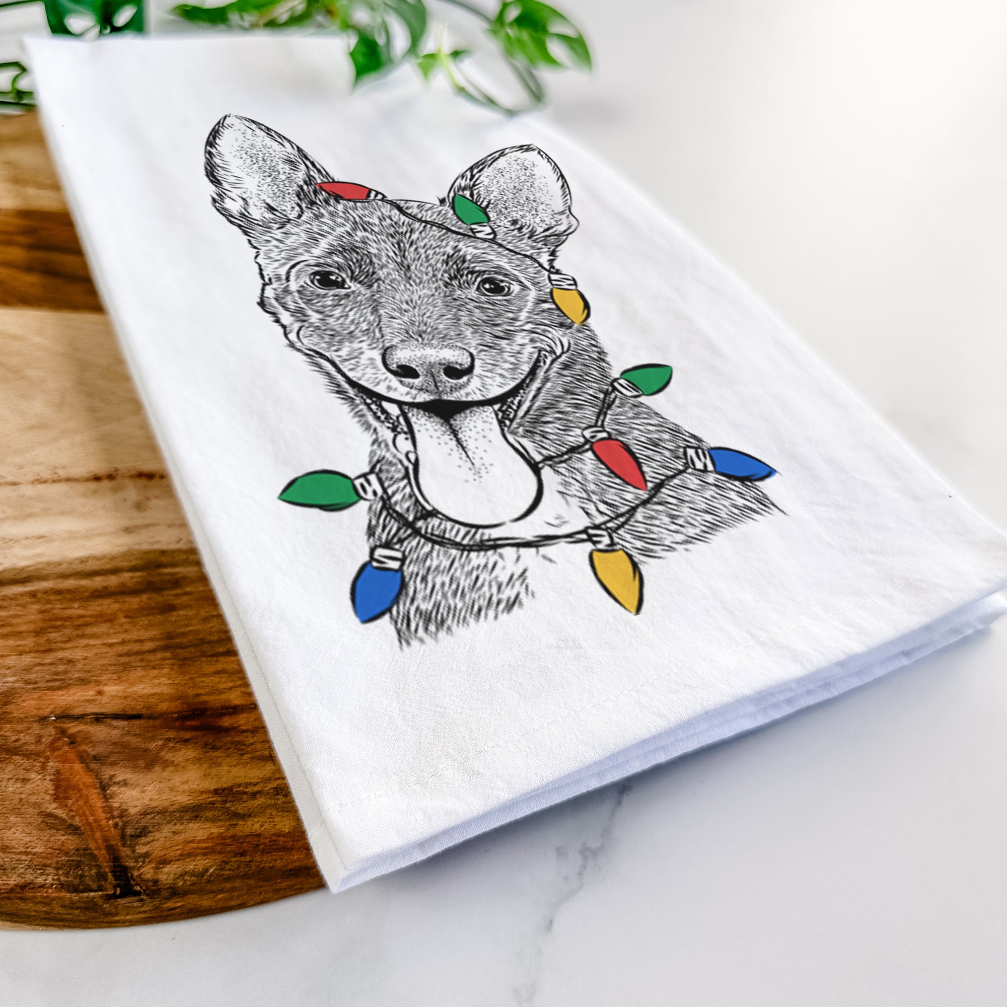 Elvira the Terrier Mix Tea Towel