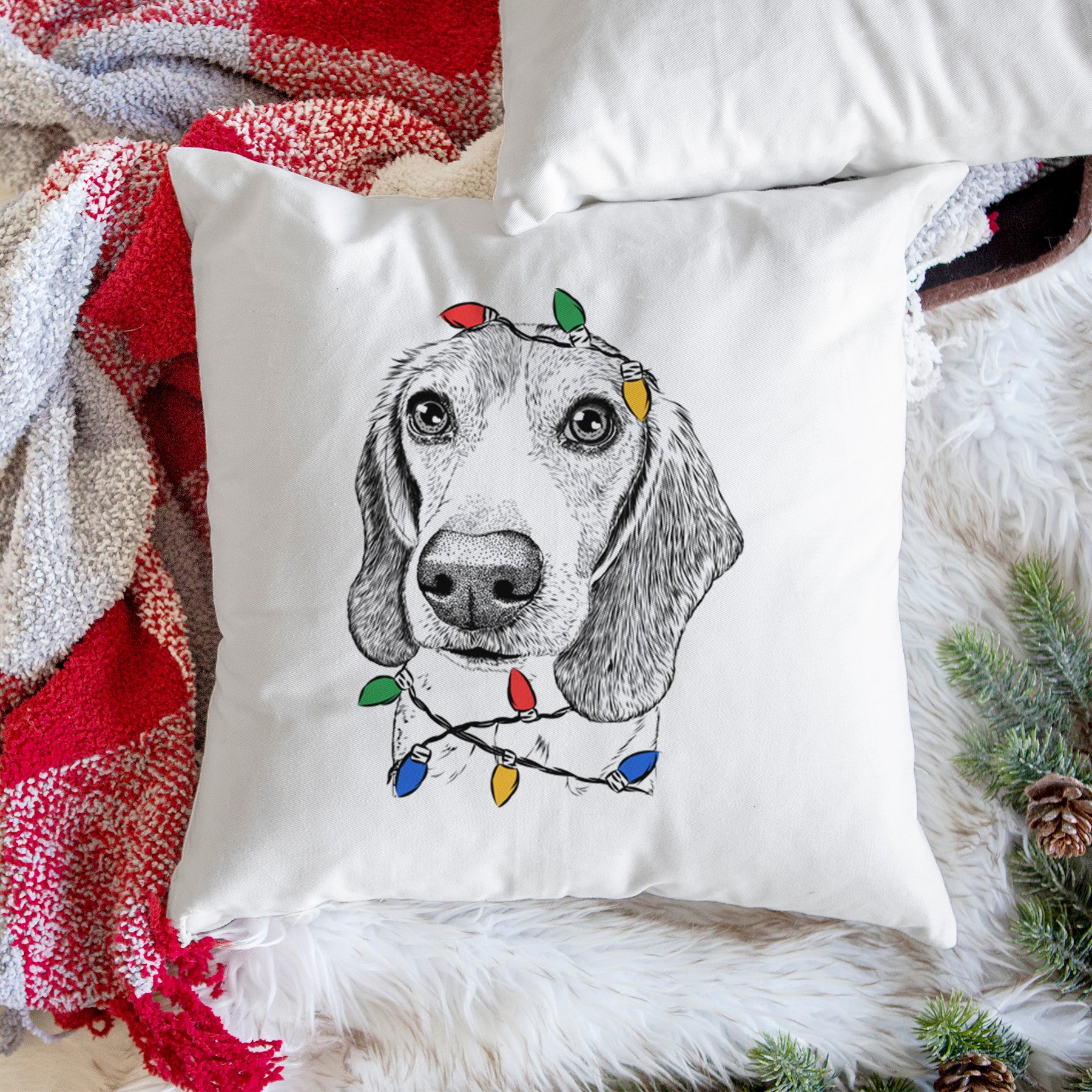 Elvis the Bluetick Beagle - Throw Pillow Cover