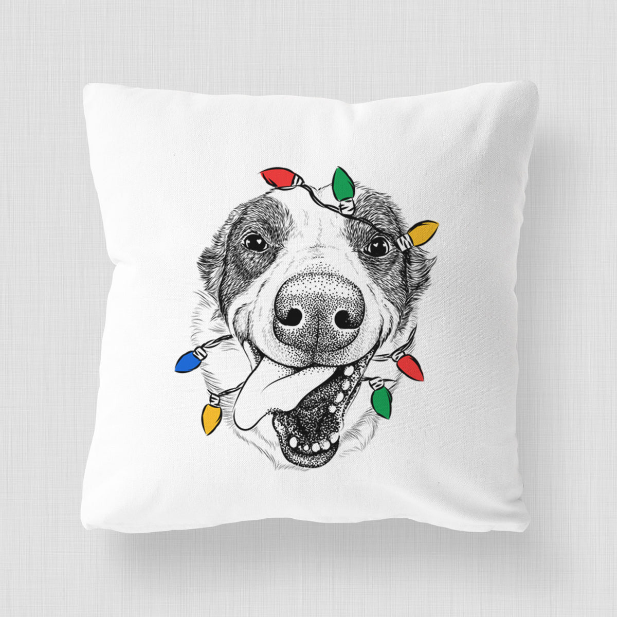 Elwood the Border Collie - Throw Pillow Cover