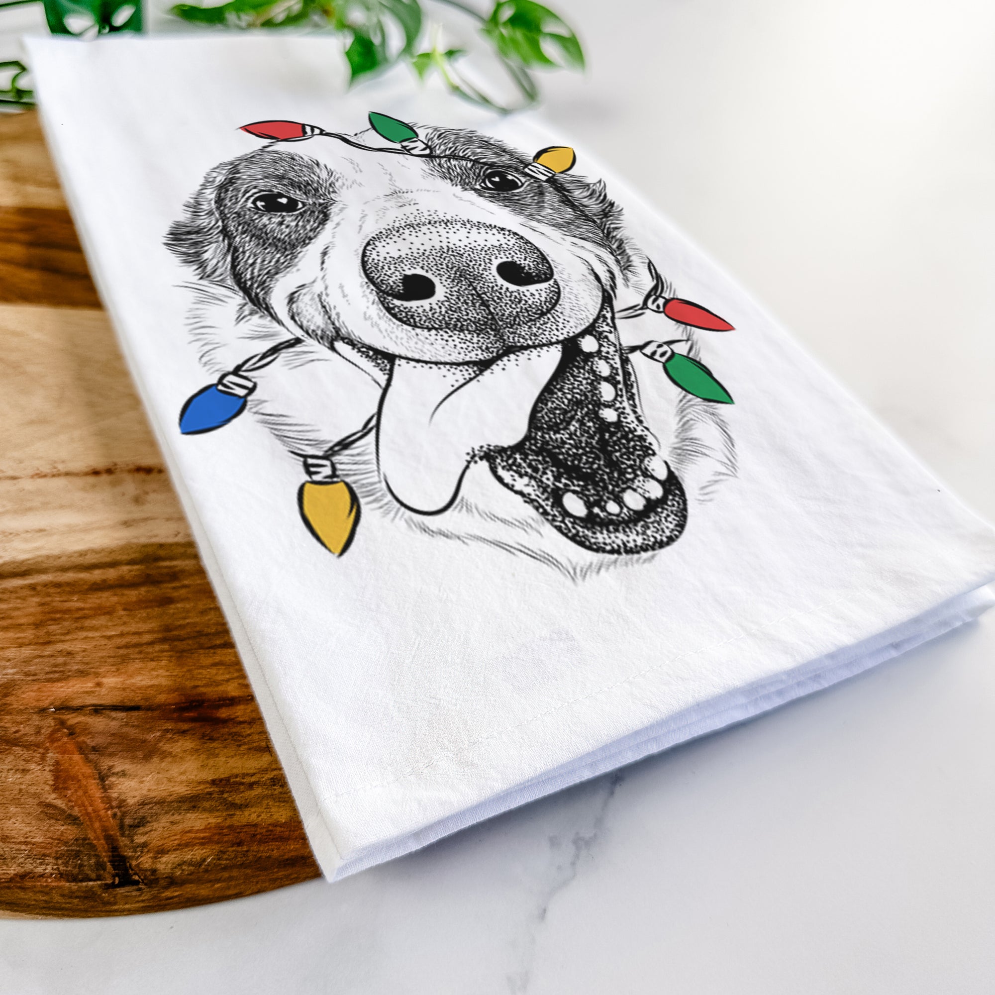 Elwood the Border Collie Tea Towel