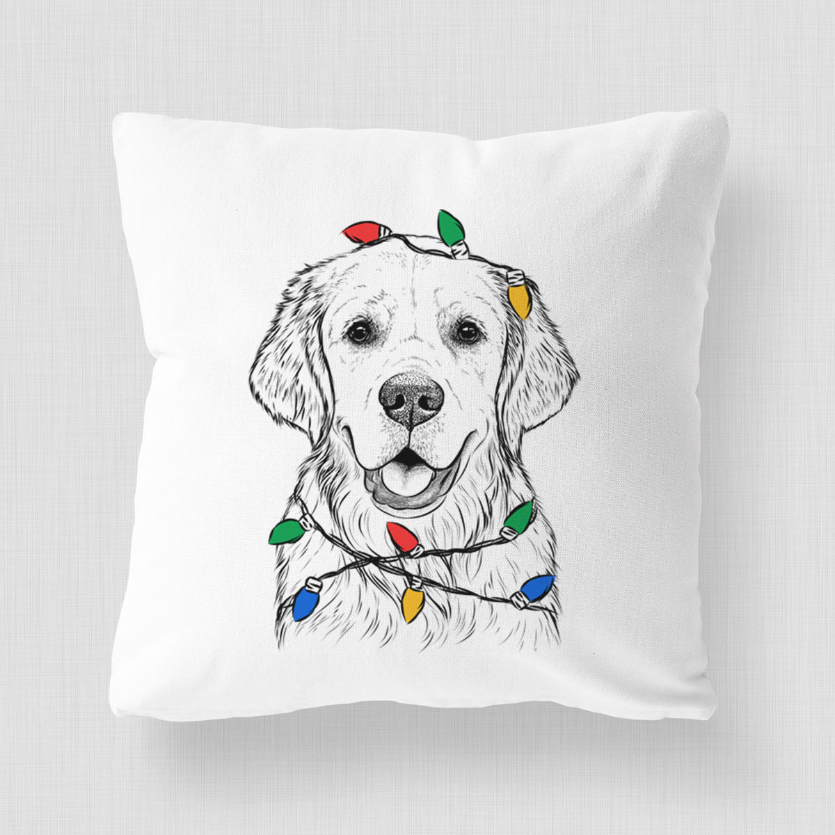 Emma the Golden Retriever - Throw Pillow Cover