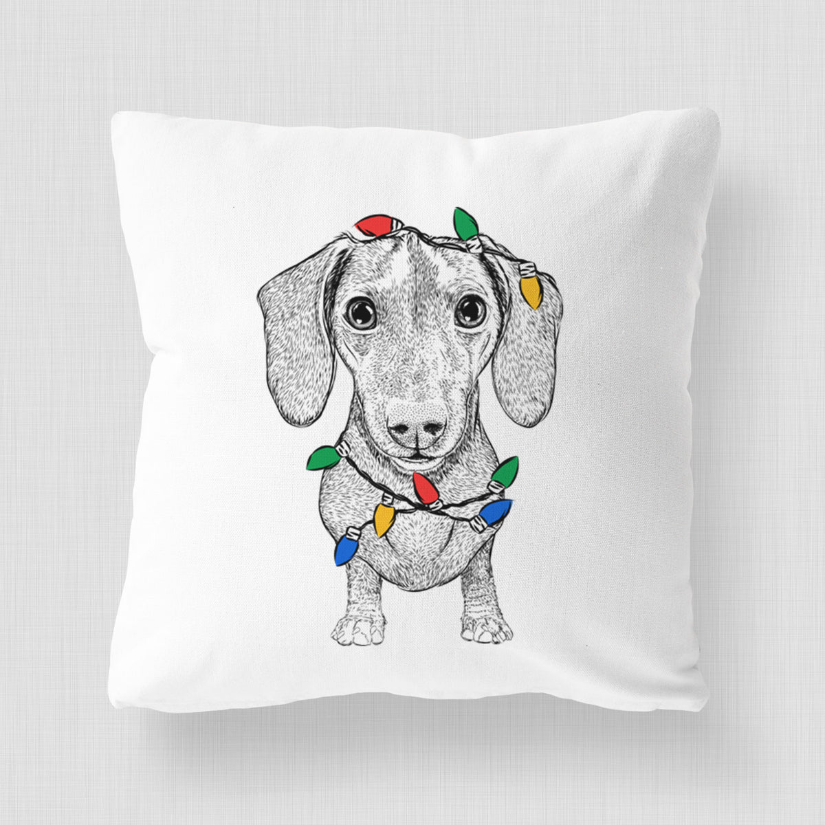 Ernie the Mini Dachshund - Throw Pillow Cover