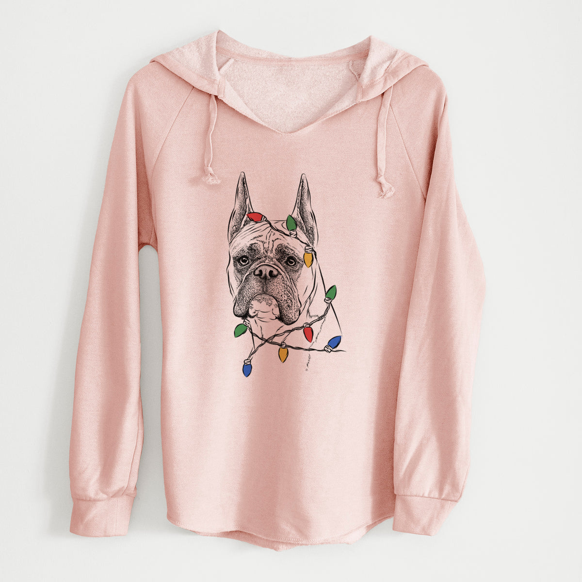 Christmas Lights Ezra the Boxer - Cali Wave Hooded Sweatshirt