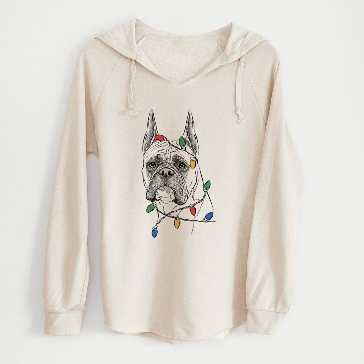 Christmas Lights Ezra the Boxer - Cali Wave Hooded Sweatshirt