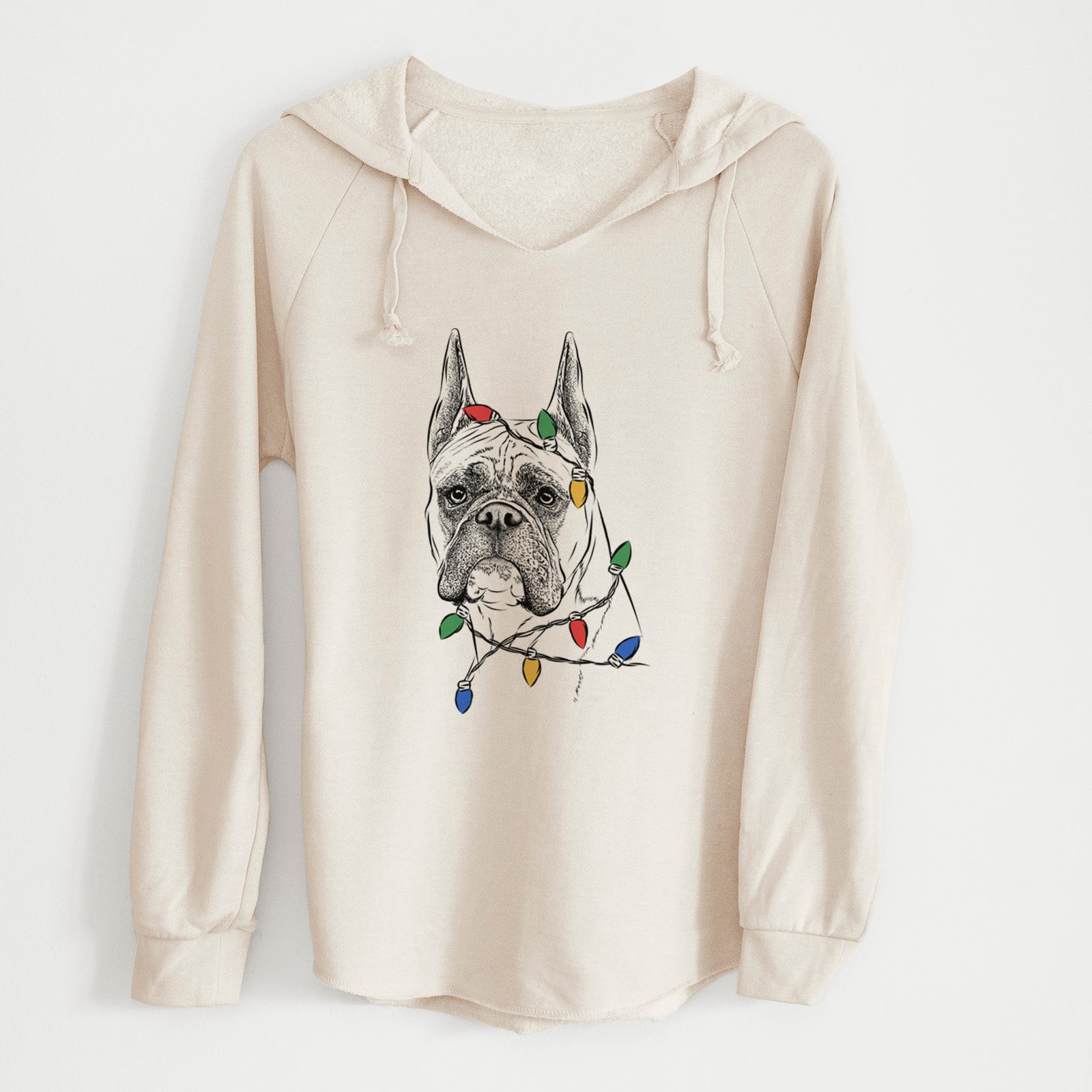 Christmas Lights Ezra the Boxer - Cali Wave Hooded Sweatshirt