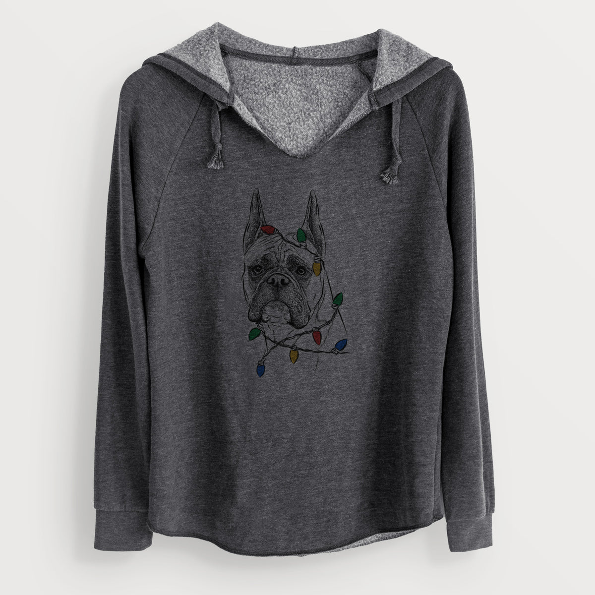 Christmas Lights Ezra the Boxer - Cali Wave Hooded Sweatshirt