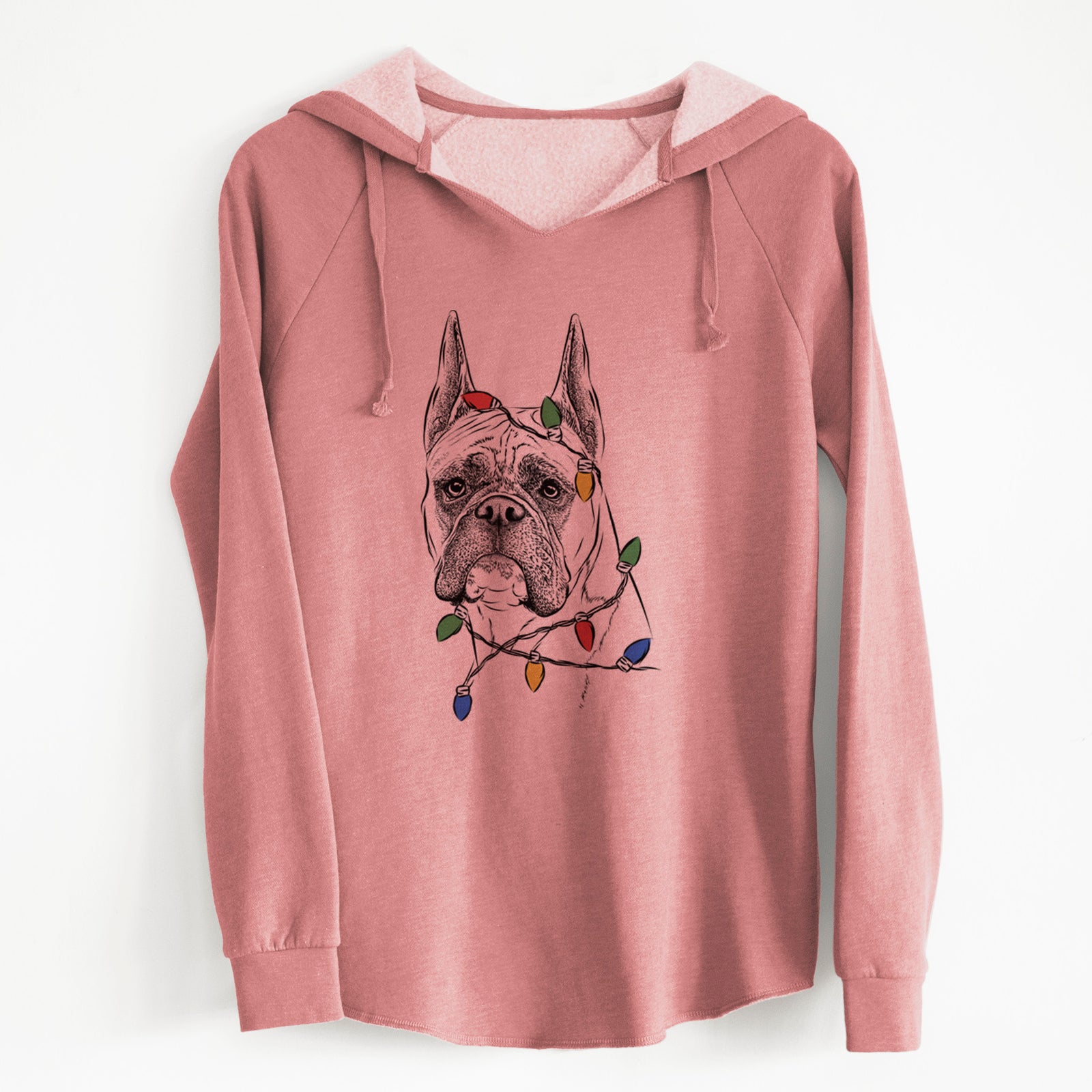 Christmas Lights Ezra the Boxer - Cali Wave Hooded Sweatshirt