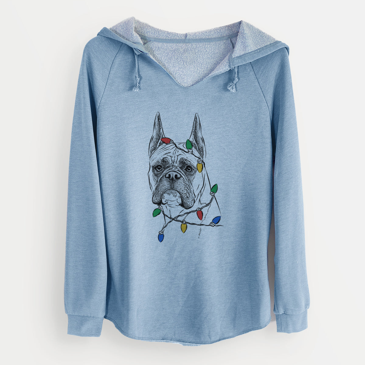 Christmas Lights Ezra the Boxer - Cali Wave Hooded Sweatshirt