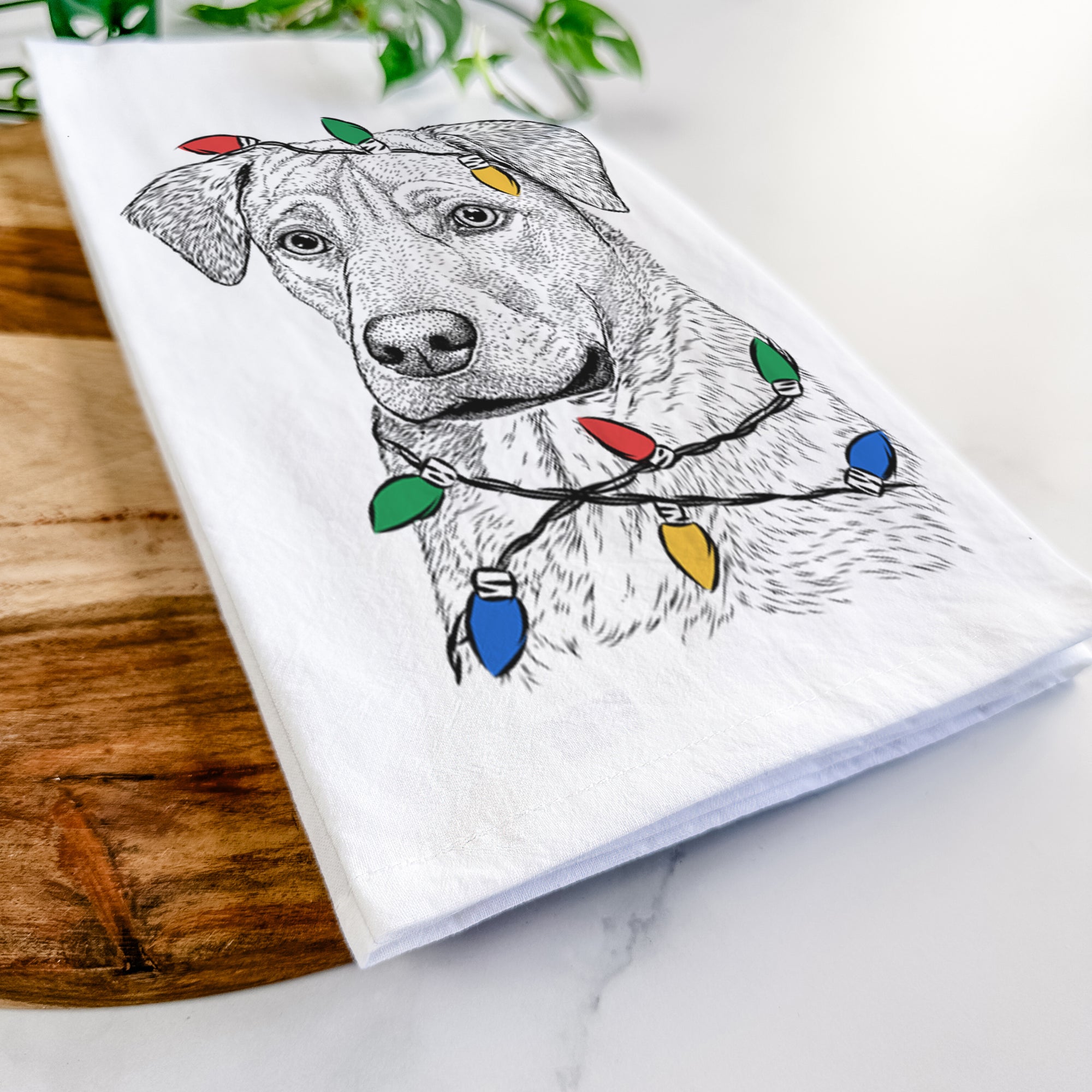 Feta the Mixed Breed Tea Towel