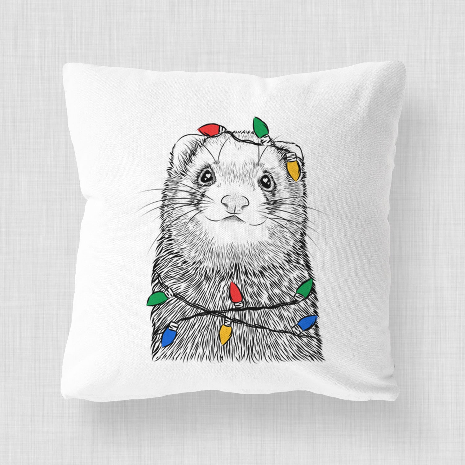Fig the Ferret - Throw Pillow Cover