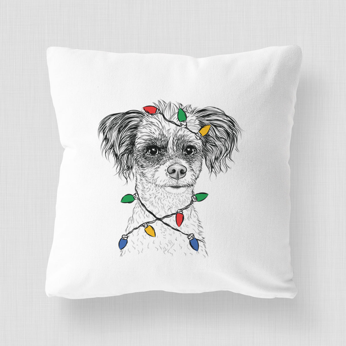 Finley the Papillon Mix - Throw Pillow Cover