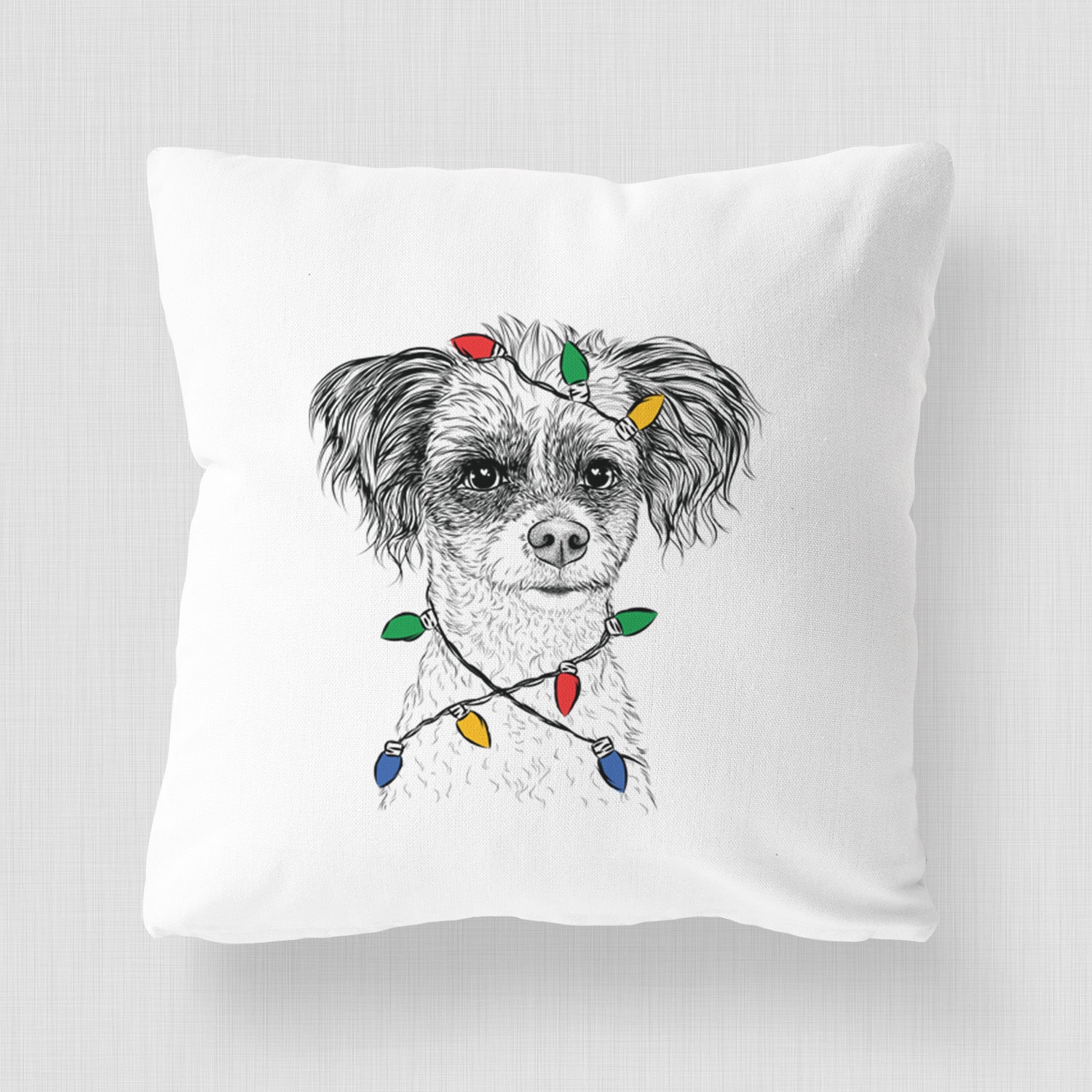 Finley the Papillon Mix - Throw Pillow Cover