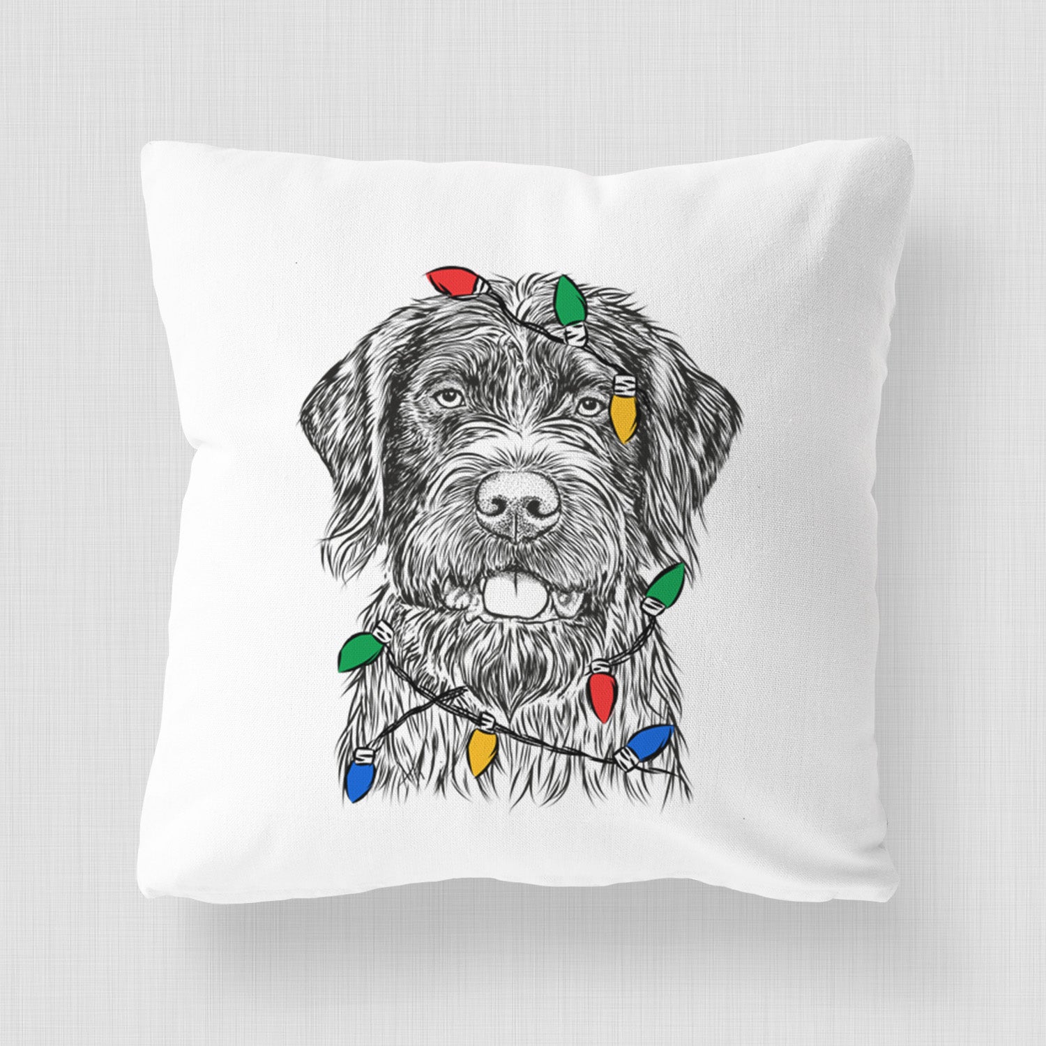 Fletcher the Wirehaired Pointing Griffon - Throw Pillow Cover