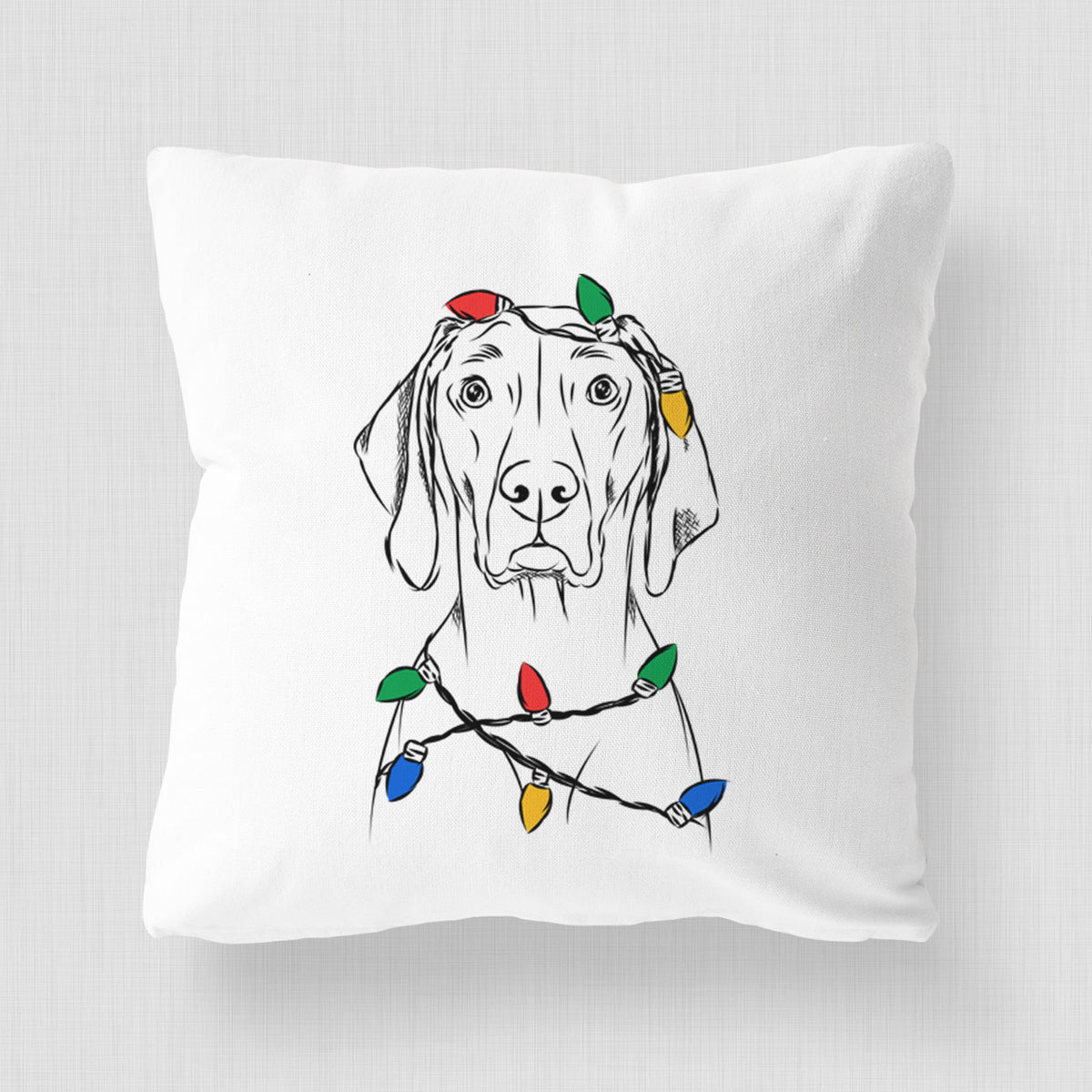 Flint the Weimaraner - Throw Pillow Cover