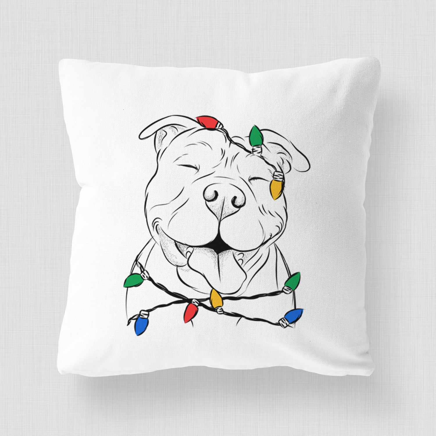Floki the American Bully - Throw Pillow Cover