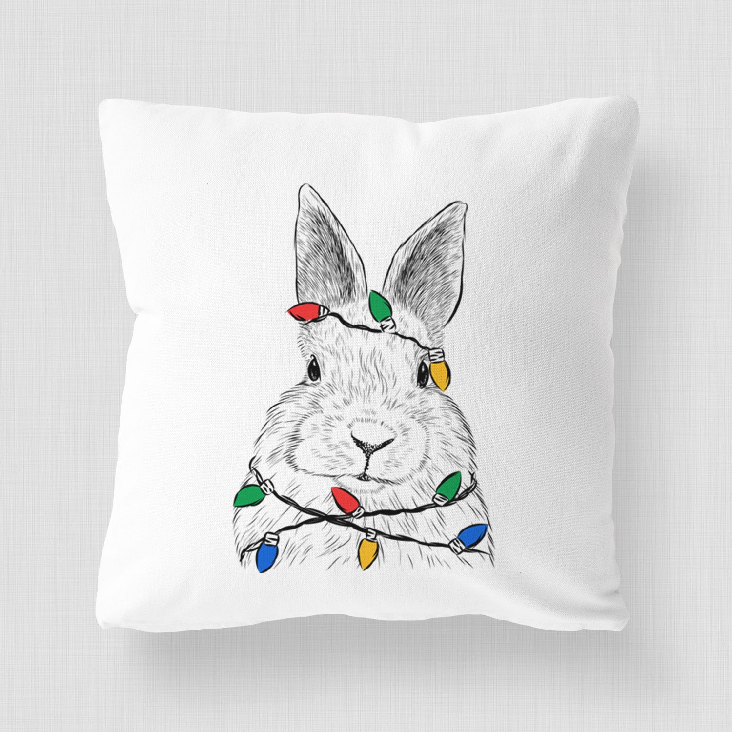 Flower the Rex Rabbit - Throw Pillow Cover