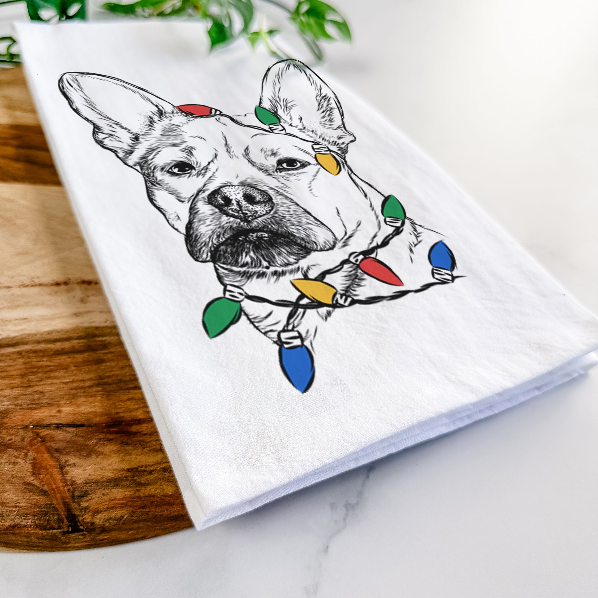 Frankie the Mixed Breed Tea Towel