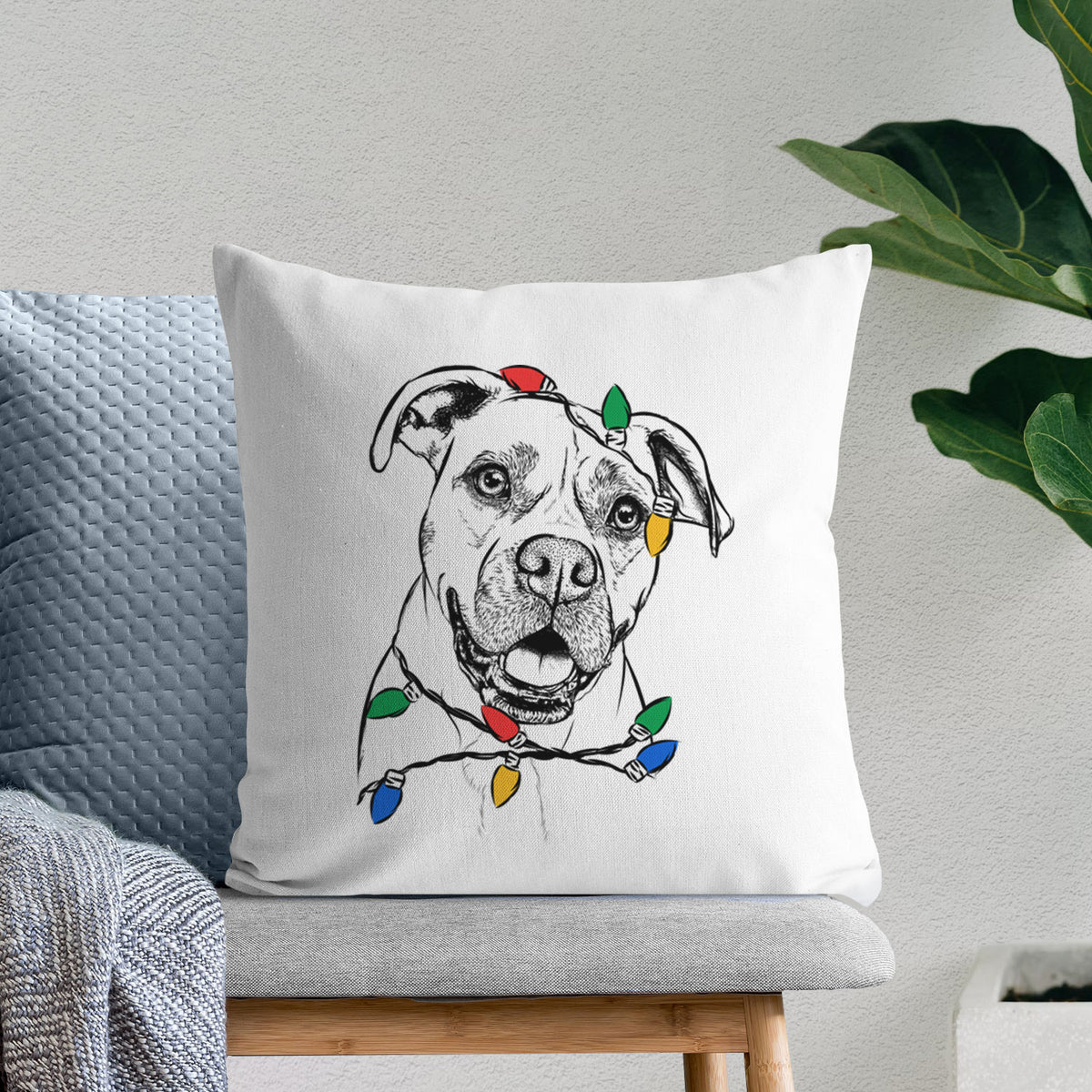 Frankie Tankie the Boxer Mix - Throw Pillow Cover