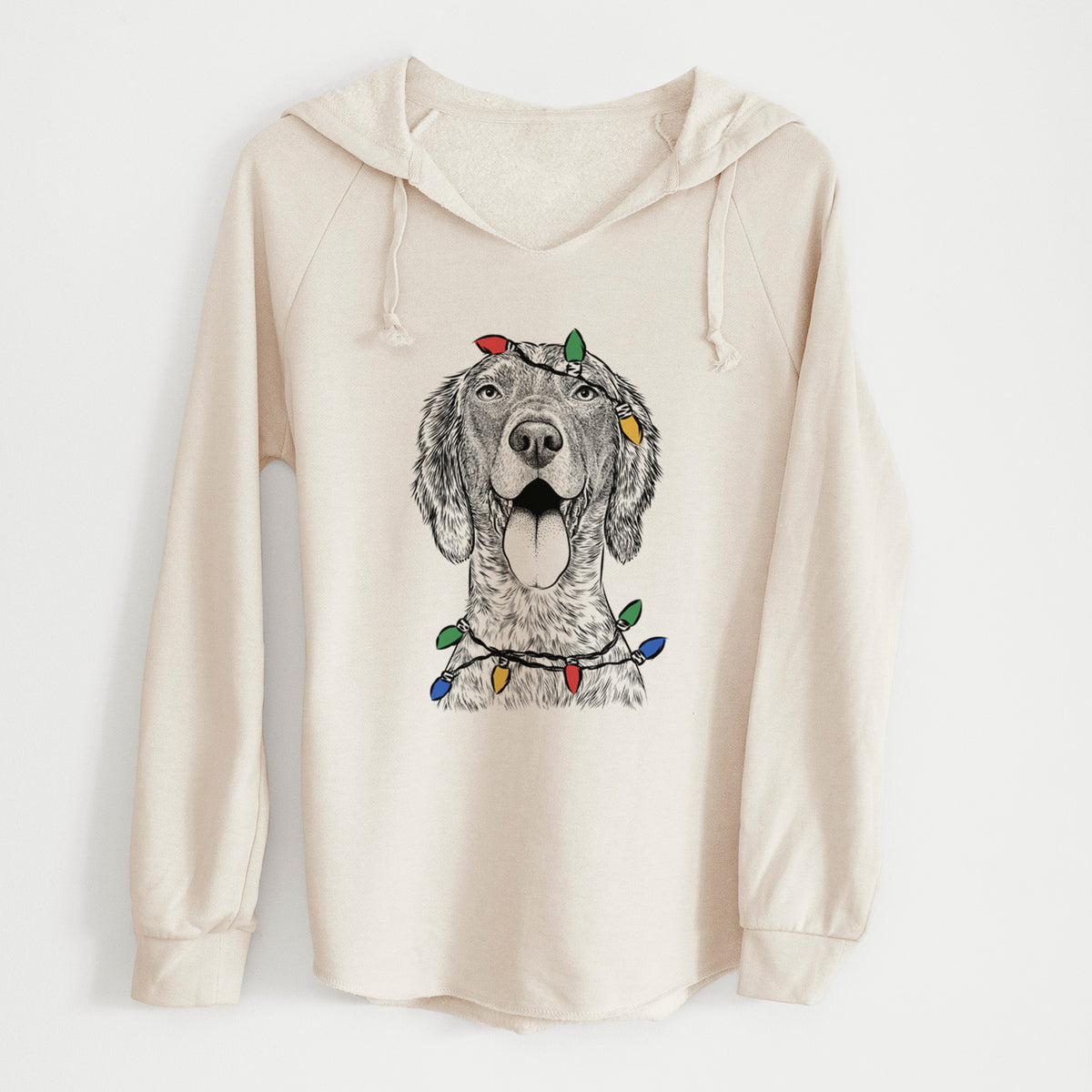 Christmas Lights Freddy the English Setter - Cali Wave Hooded Sweatshirt