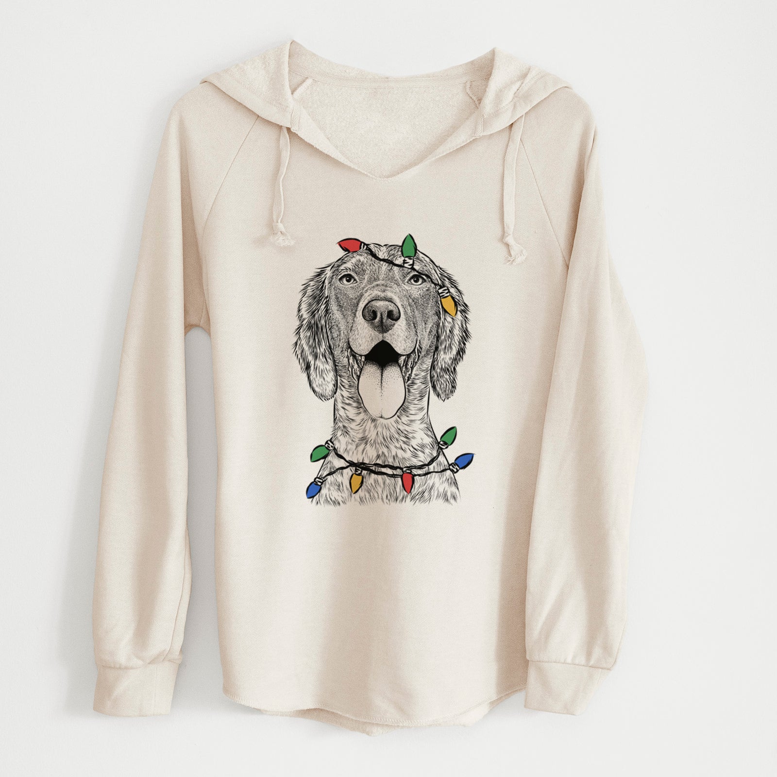 Christmas Lights Freddy the English Setter - Cali Wave Hooded Sweatshirt