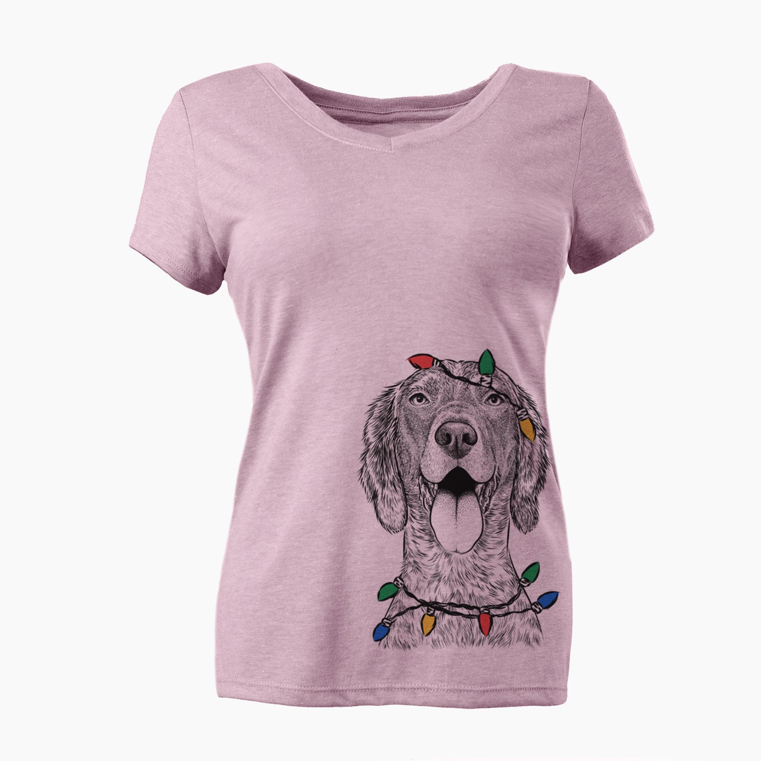 Christmas Lights Freddy the English Setter - Women's Perfect V-neck Shirt