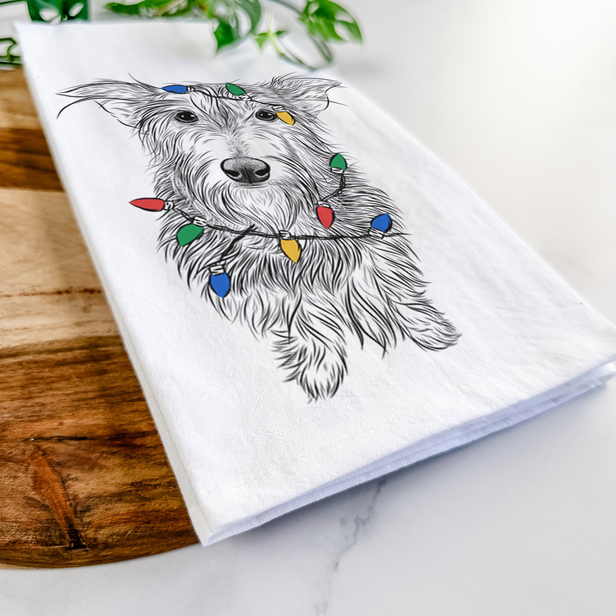 Frida Doggo the Rescue Terrier Mix Tea Towel