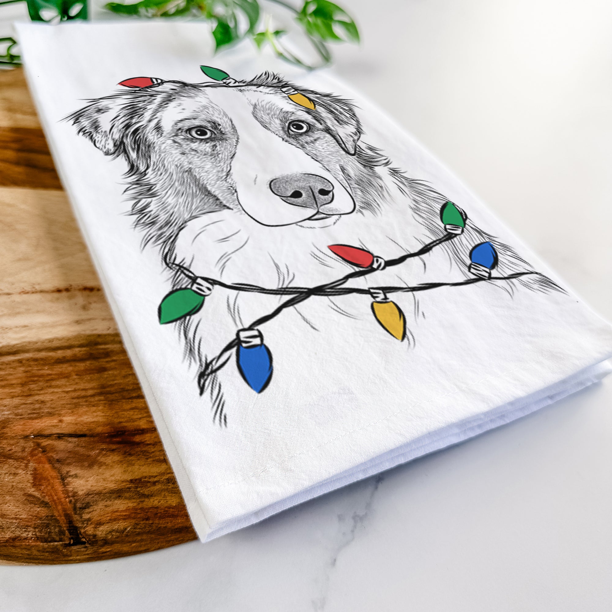 Ginger the Australian Shepherd Tea Towel