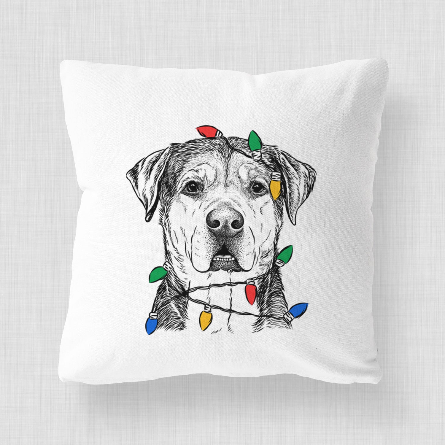 Gus the Rottweiler Mix - Throw Pillow Cover