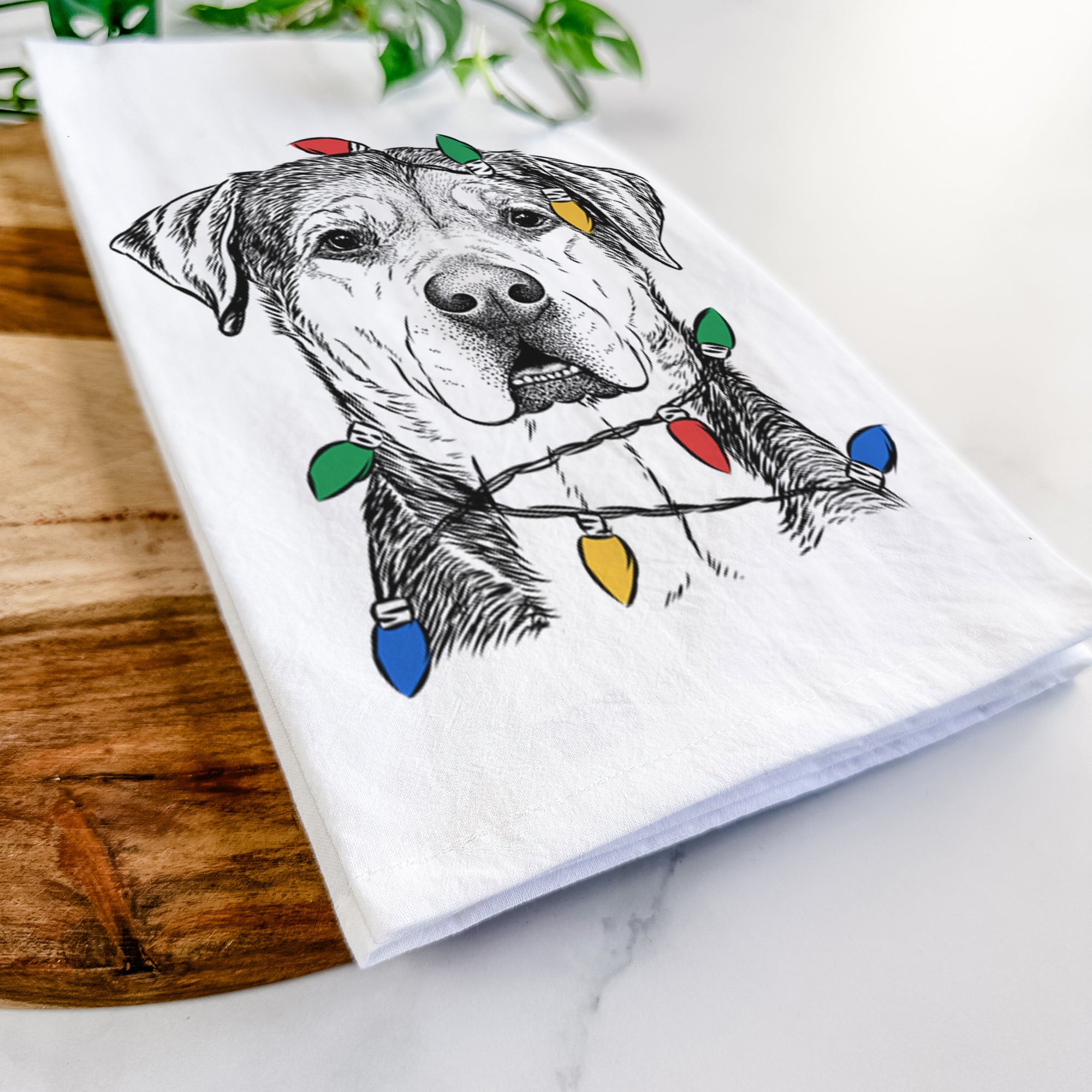 Gus the Rottweiler Mix Tea Towel