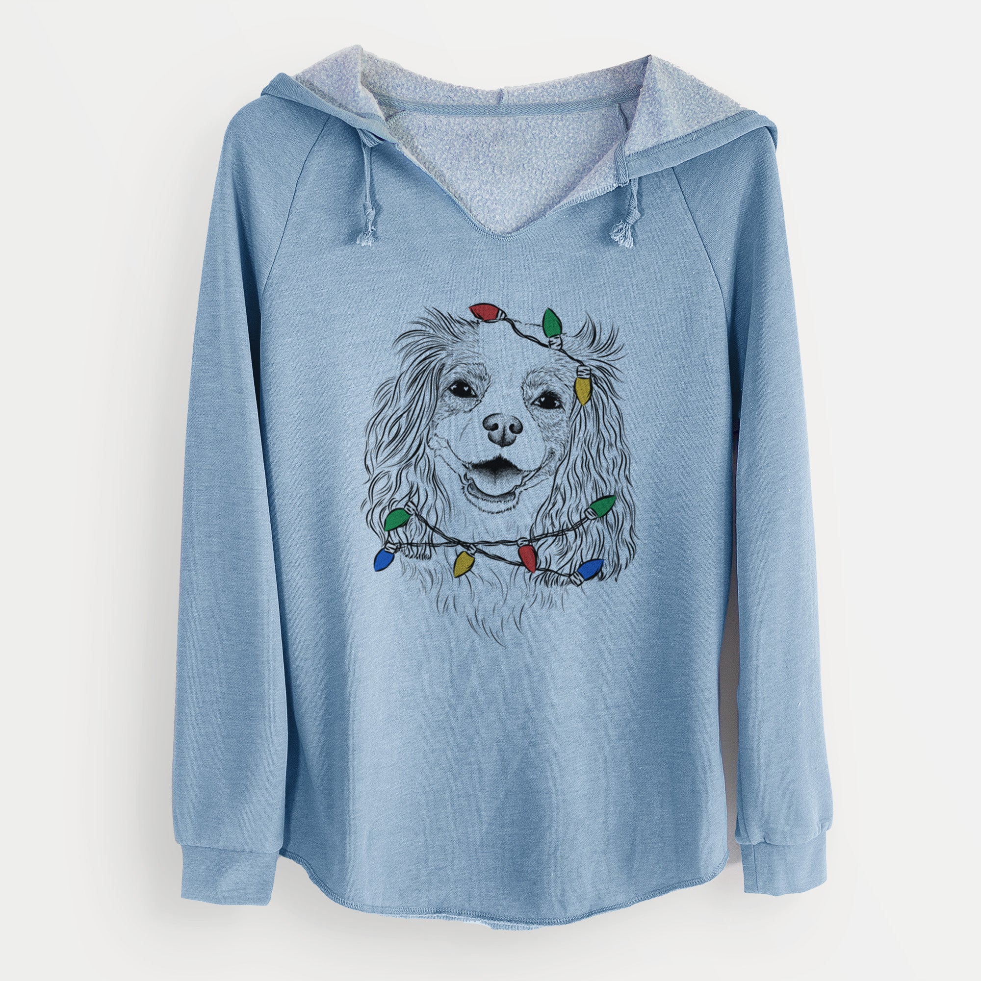 Christmas Lights Halley Comet the Cavalier King Charles Spaniel - Cali Wave Hooded Sweatshirt