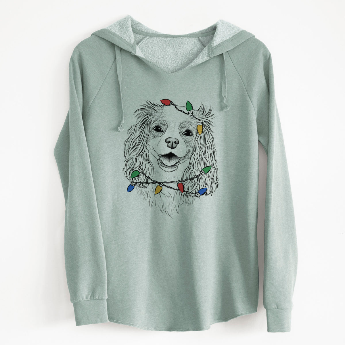 Christmas Lights Halley Comet the Cavalier King Charles Spaniel - Cali Wave Hooded Sweatshirt