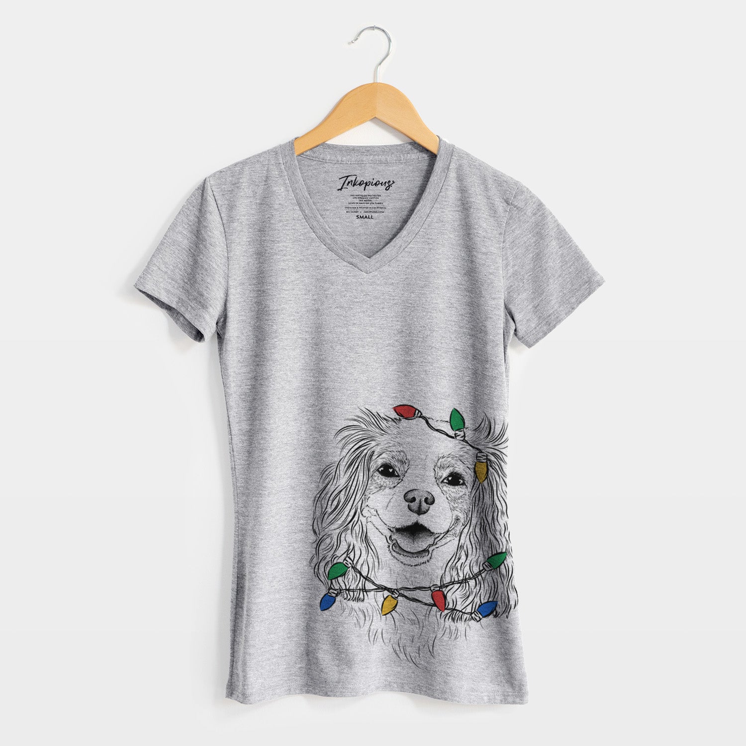 Christmas Lights Halley Comet the Cavalier King Charles Spaniel - Women's Perfect V-neck Shirt