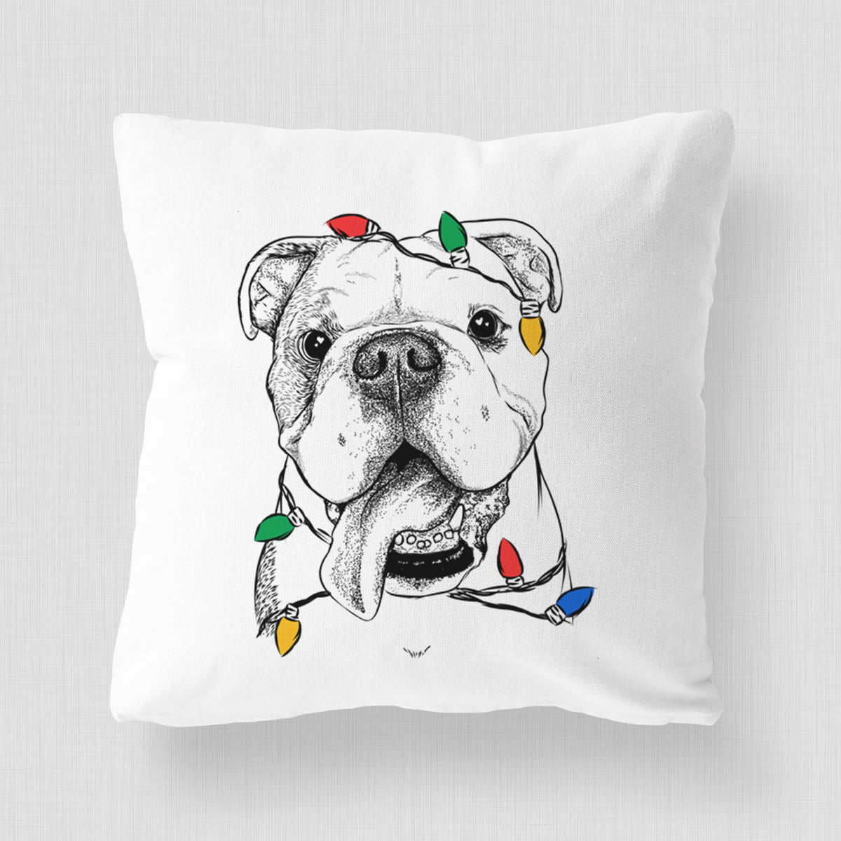 Hank the English Bulldog - Throw Pillow Cover