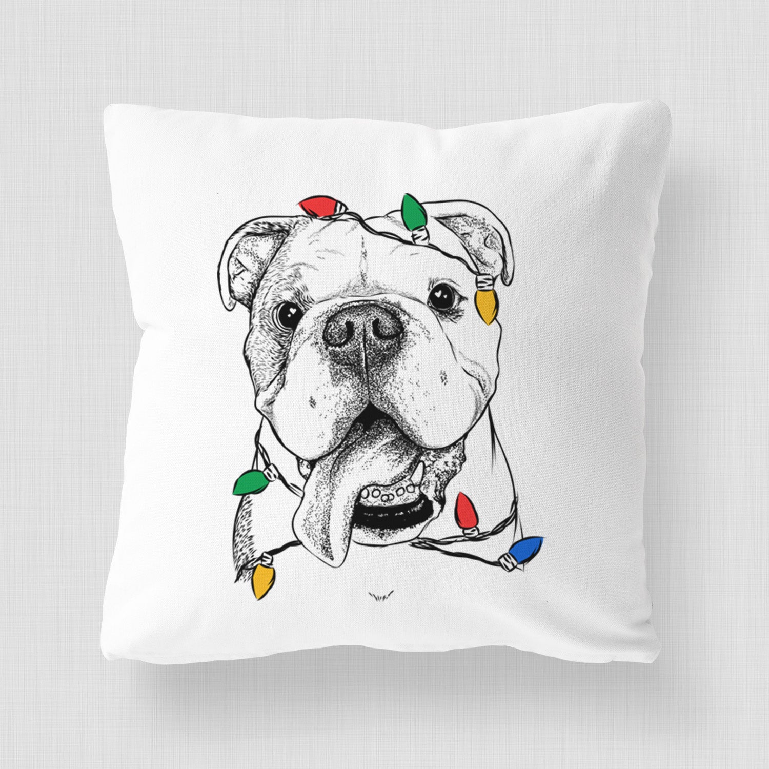 Hank the English Bulldog - Throw Pillow Cover