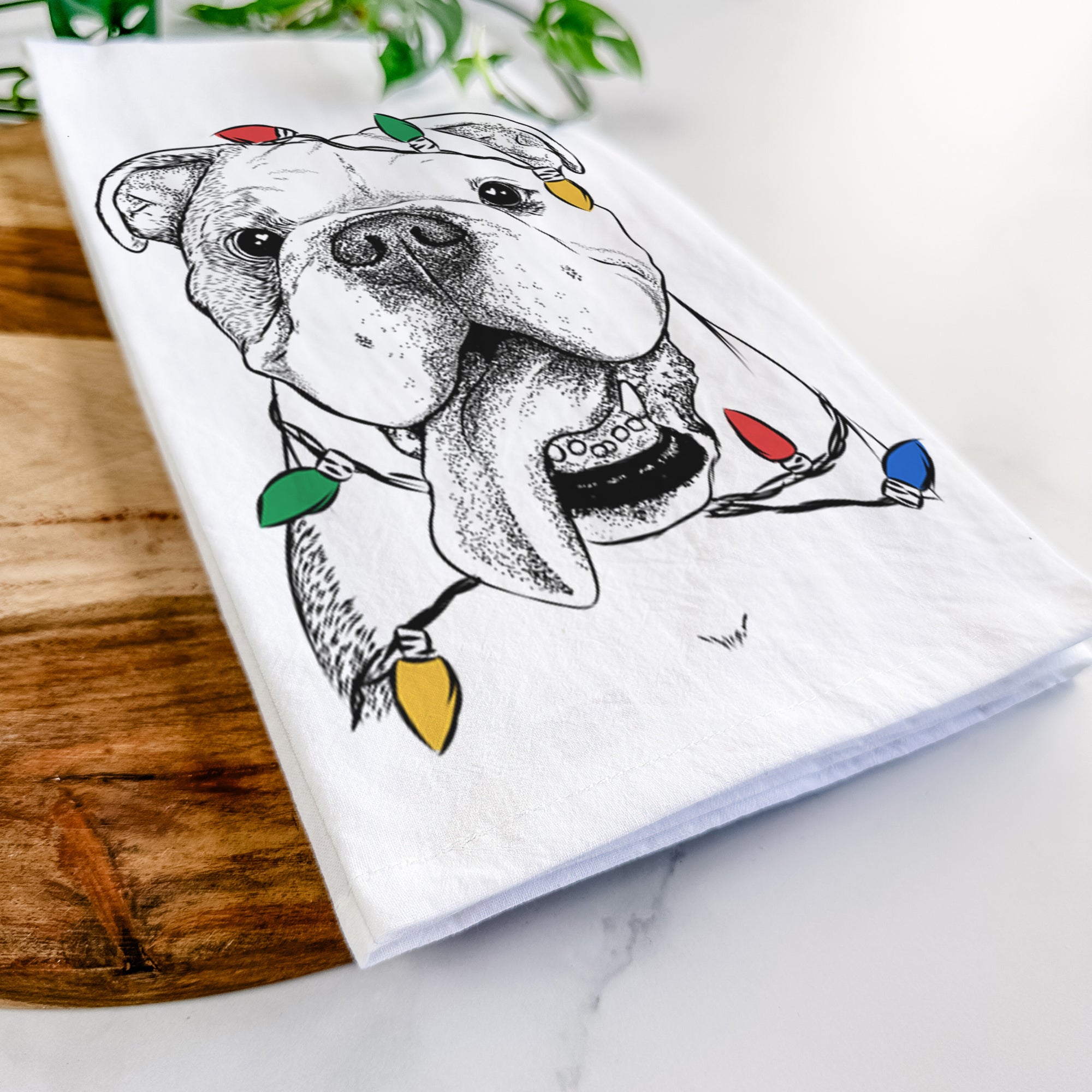 Hank the English Bulldog Tea Towel